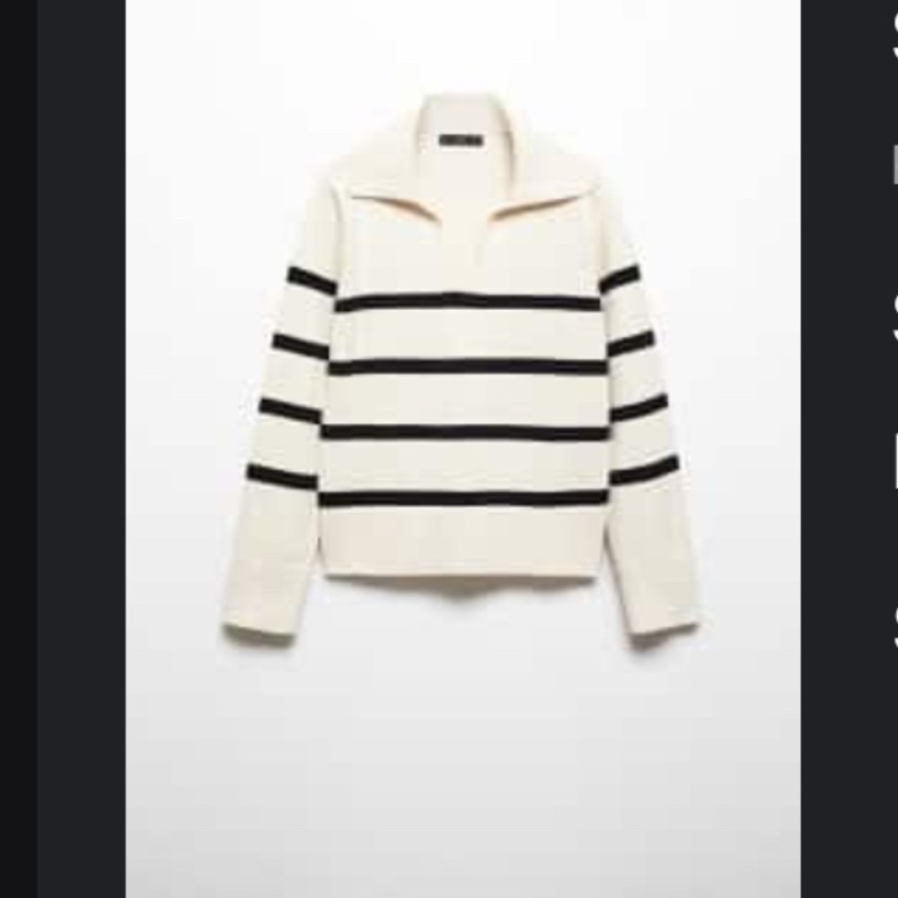 NWT Mango Striped Polo-neck Sweater
